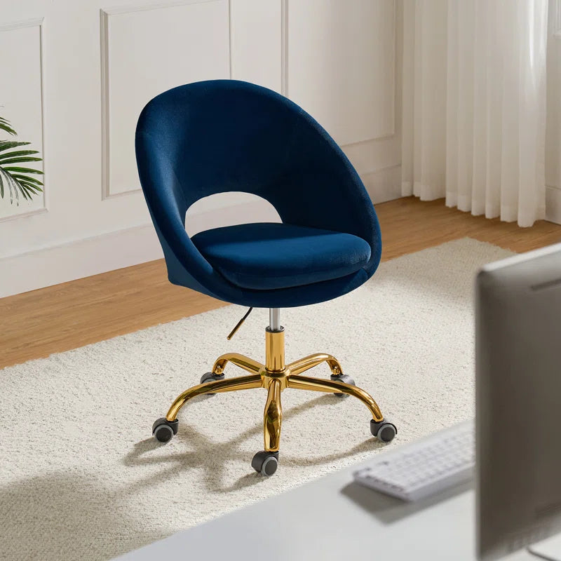 Louise Velvet Modern Task Chair with Ergonomic Design