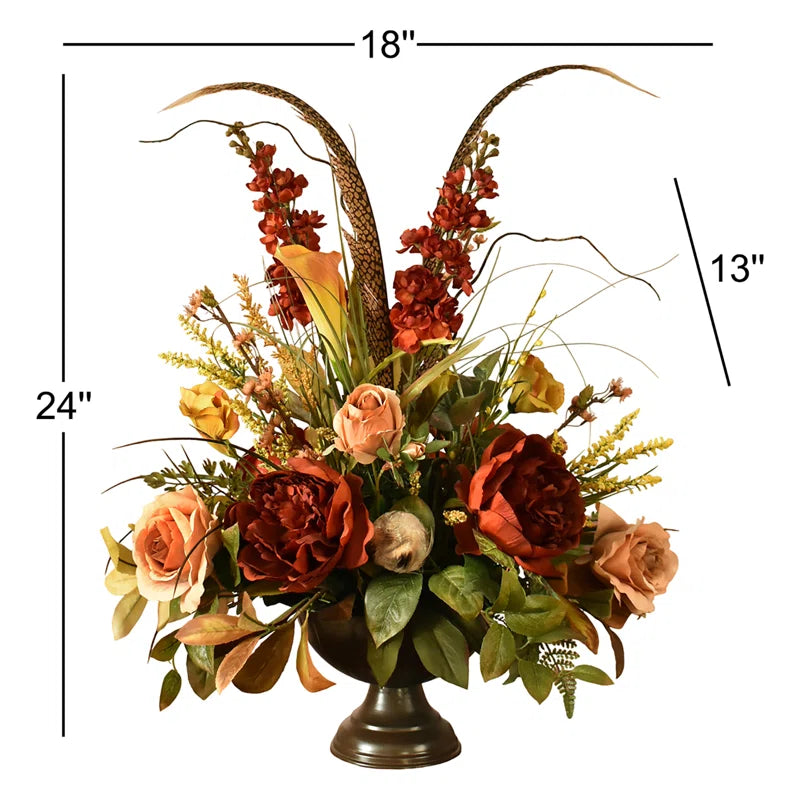 Faux Silk Mixed Assortment Arrangement in Vase