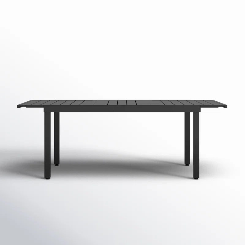 Alyah Extendable Rectangular Steel Outdoor Dining Table