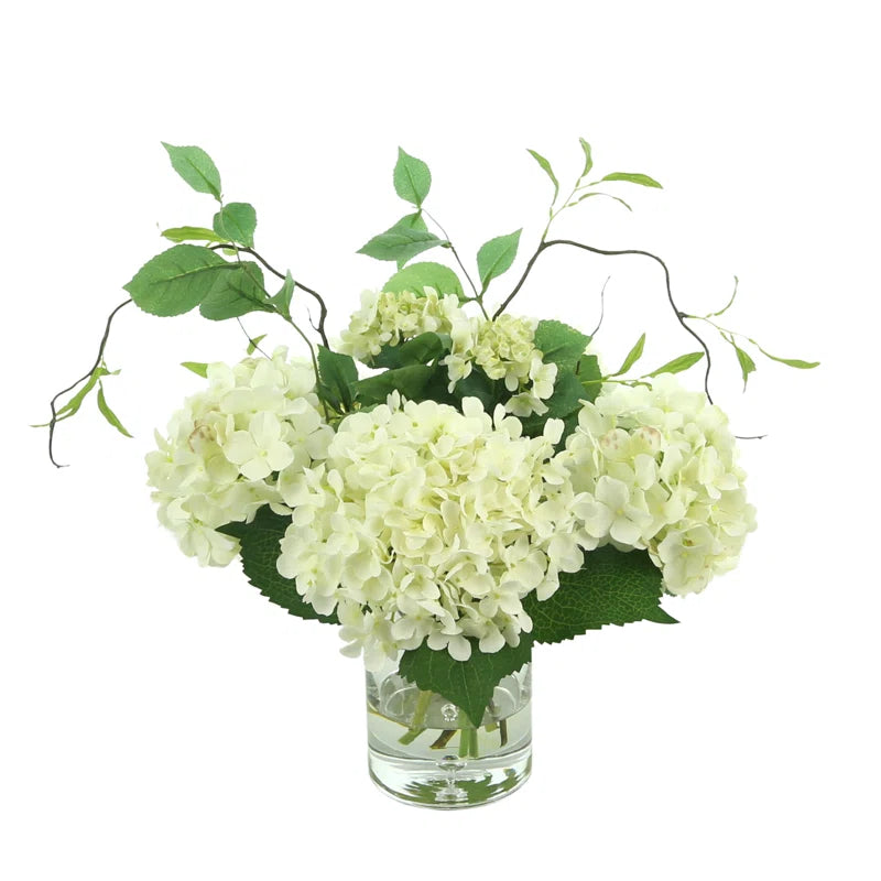 Izora Polysilk Hydrangea Arrangement in Vase