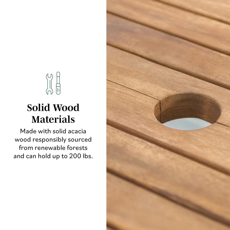 Alfonsi Extendable Acacia Wood Outdoor Dining Table