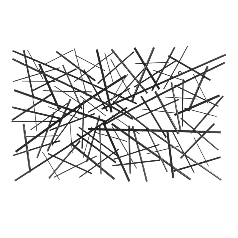 Black Metal Overlapping Lines Geometric Home Wall Decor