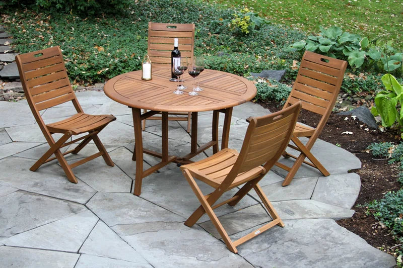 Suki round Eucalyptus Outdoor Folding Dining Table