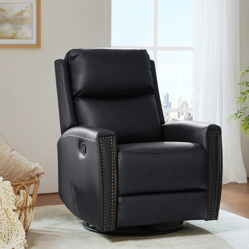 Genuine Leather Swivel Rocker Recliner
