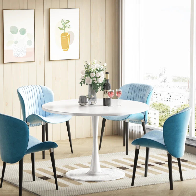 Indars round Metal Base Dining Table