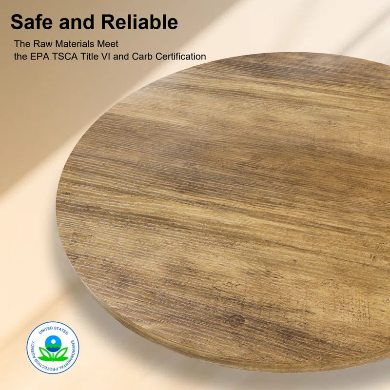 Wynny 27"W round Lift-Top Wood Coffee Table with Storage