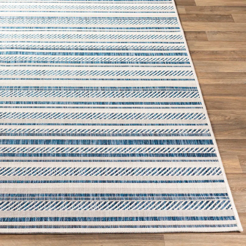 Bellino Striped Denim Indoor/Outdoor Area Rug