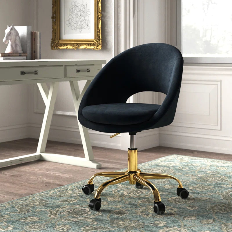 Louise Velvet Modern Task Chair with Ergonomic Design