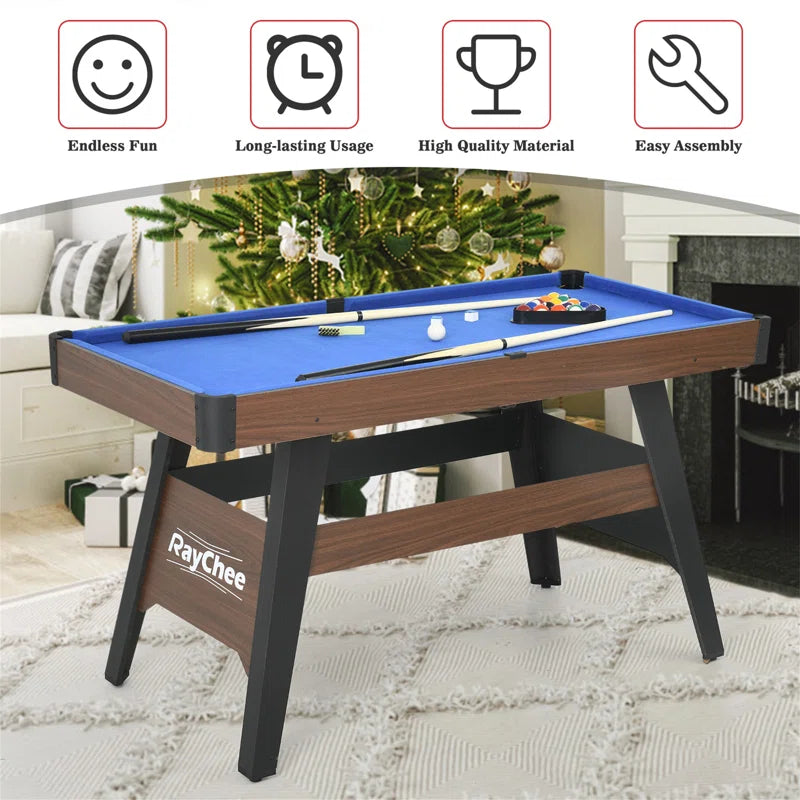 54" Portable Pool Table Billiards Table with Leg Levelers, 2 Cue Sticks, 16 Balls, Triangle, Chalk