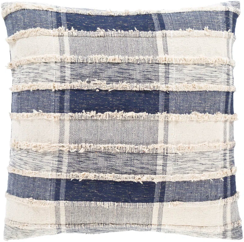 Ahnah Plaid Cotton Blend Reversible Throw Pillow