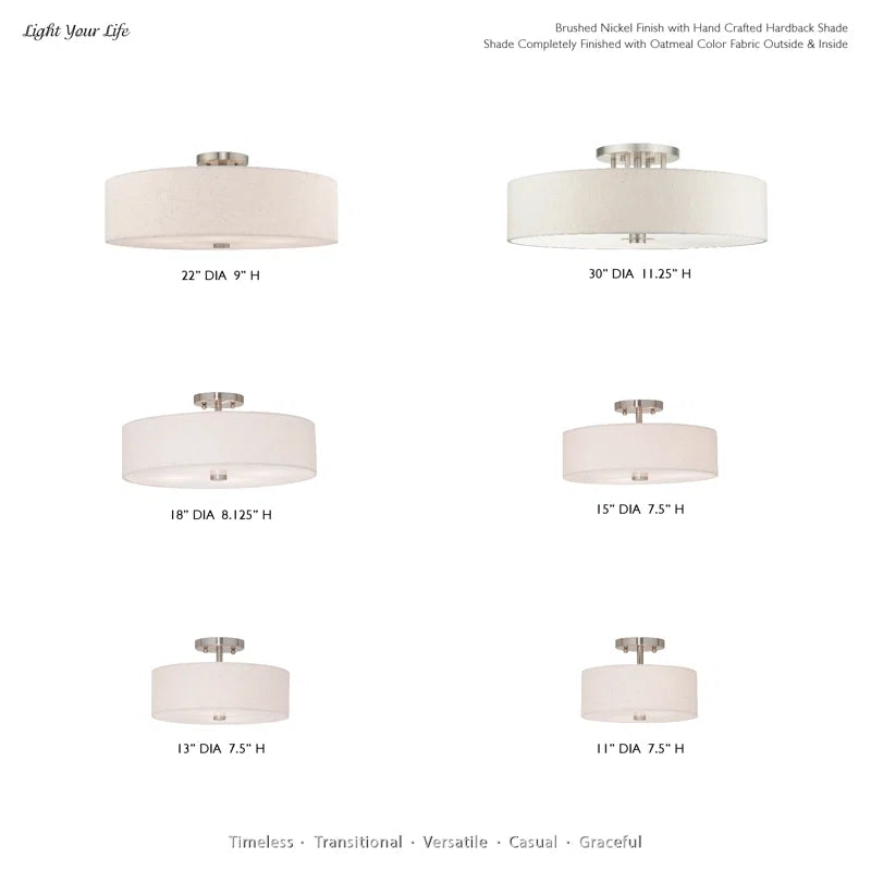 Flaire Fabric Semi Flush Mount