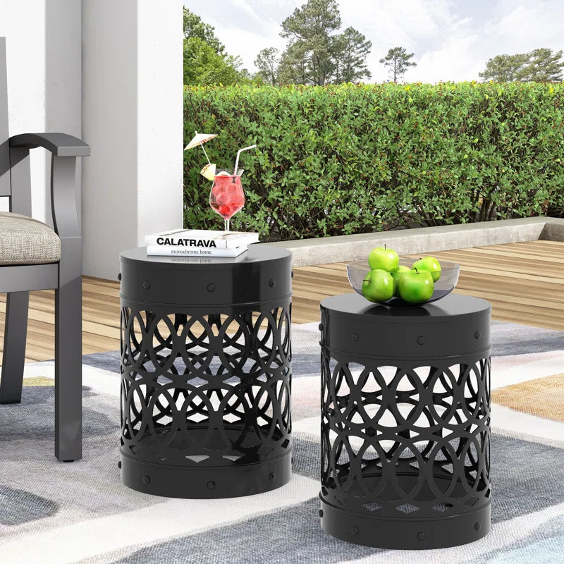 Moraima round Metal Outdoor Side Table