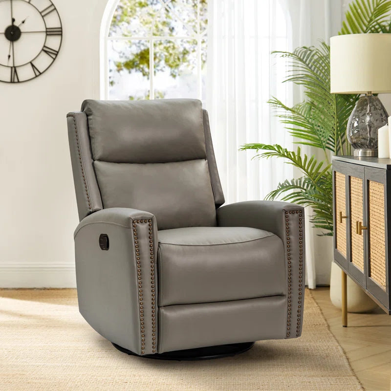Genuine Leather Swivel Rocker Recliner