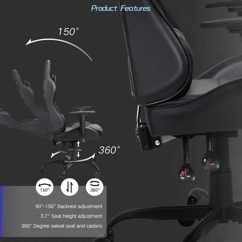 High-Back Adjustable Reclining Ergonomic Faux Leather PC & Racing Game Chair
