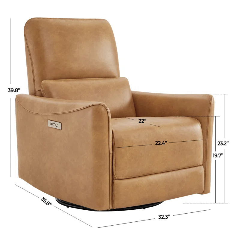 Mikkel Vegan Leather Swivel Power Recliner