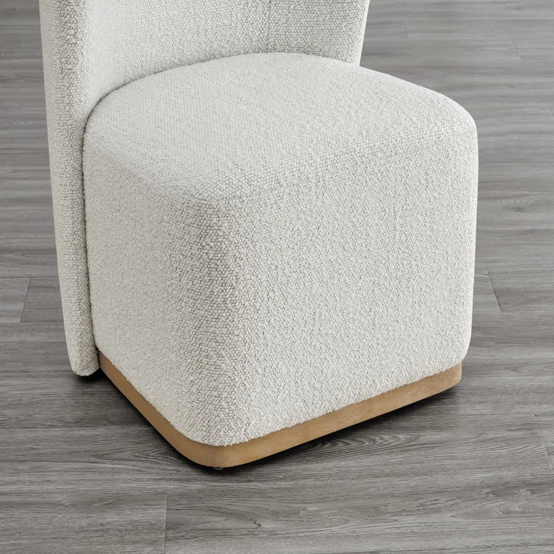 Geelt Upholstered Wingback Dining Chairs with Casters