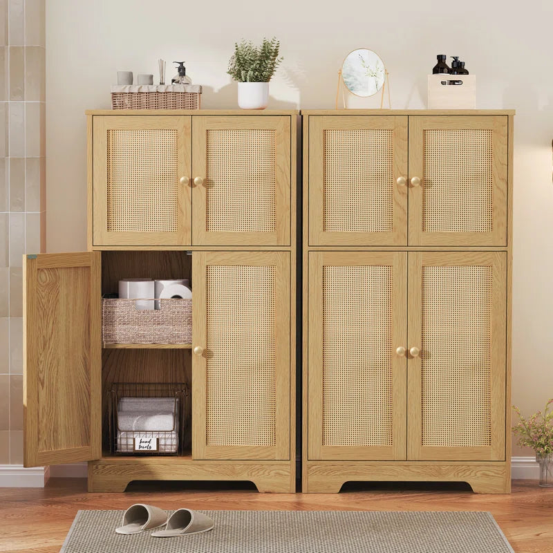 Jussiah Storage Cabinet with 4 Doors & Adjustable Shelf