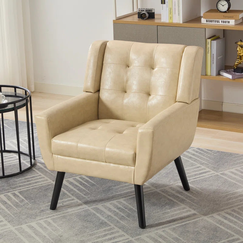 Tufted Upholstered Wide Back Armchair