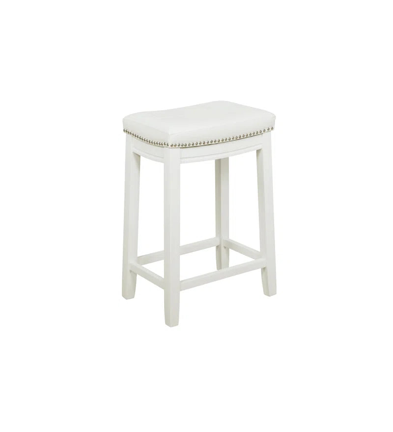 Claridge Counter & Bar Solid Wood Backless Stool with Upholstered Seat