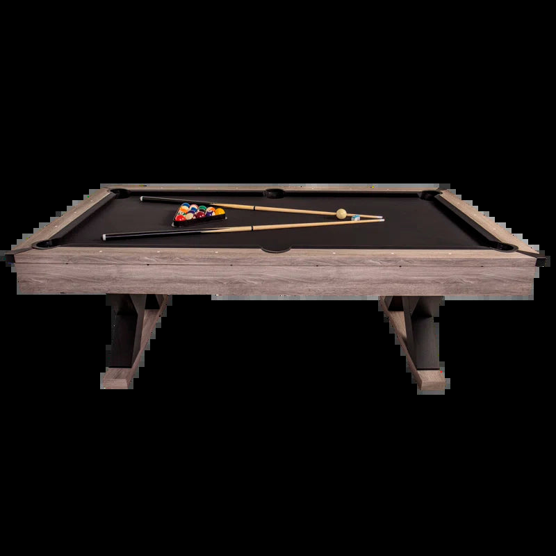 Kirkwood 90" Pool Table - Antique Gray Finish with Rustic, Modern Design with K-Leg Construction