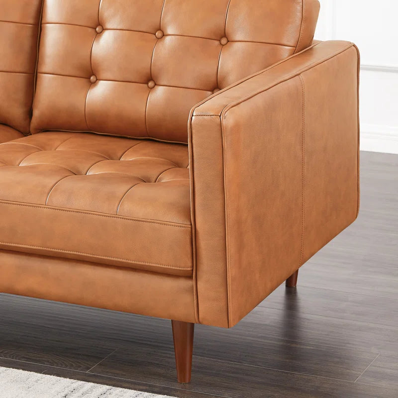 Peart 102" Wide Genuine Leather Sofa & Chaise