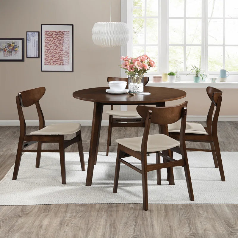 Aquin round Solid Wood Base Dining Table