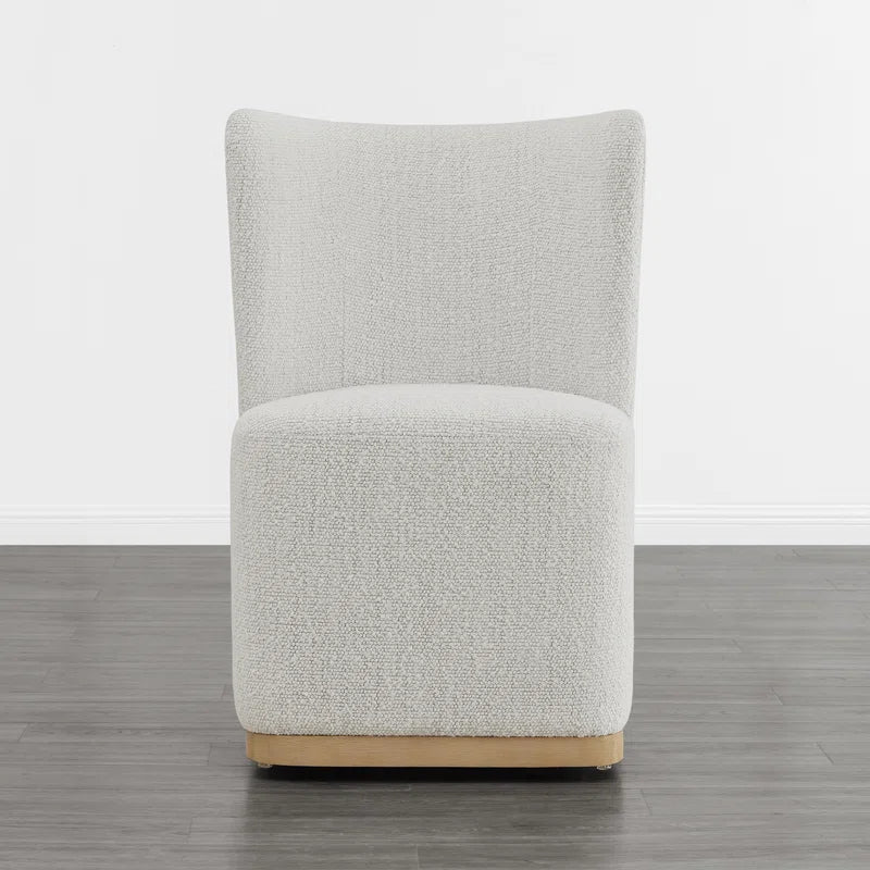 Geelt Upholstered Wingback Dining Chairs with Casters