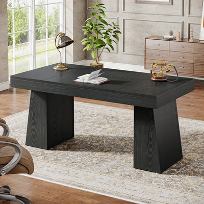 55 Inches Executive Desk with Double Trapezoid Base