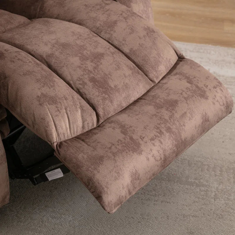 37.4" Wide Contemporary Compact Microfiber Swivel Rocker Manual Recliner Chair with Heat and Massage