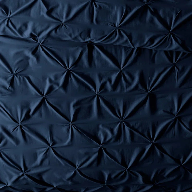 Pinch Pleat Textured Duvet Cover Set