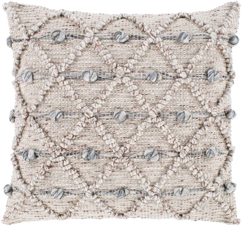 Anders Embroidered Cotton Blend Reversible Throw Pillow