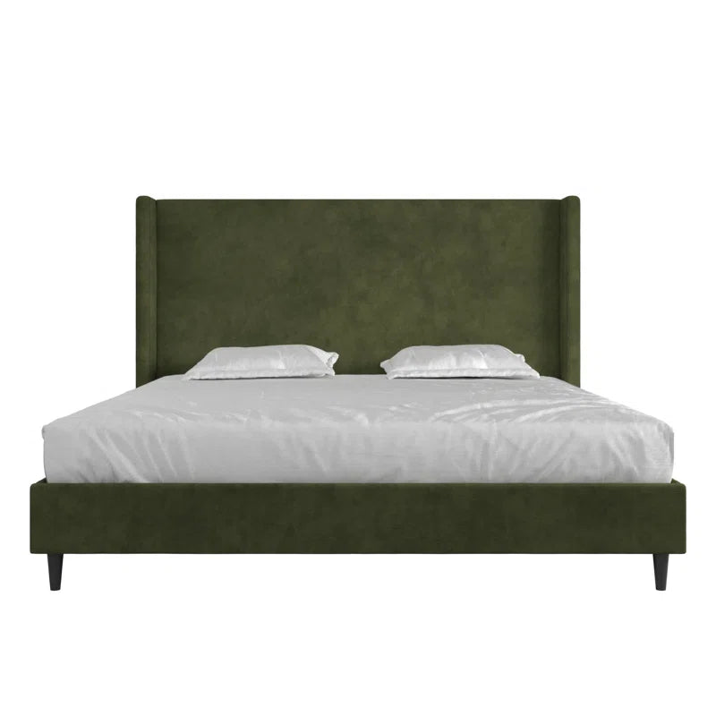 Birzer King Upholstered Wingback Bed