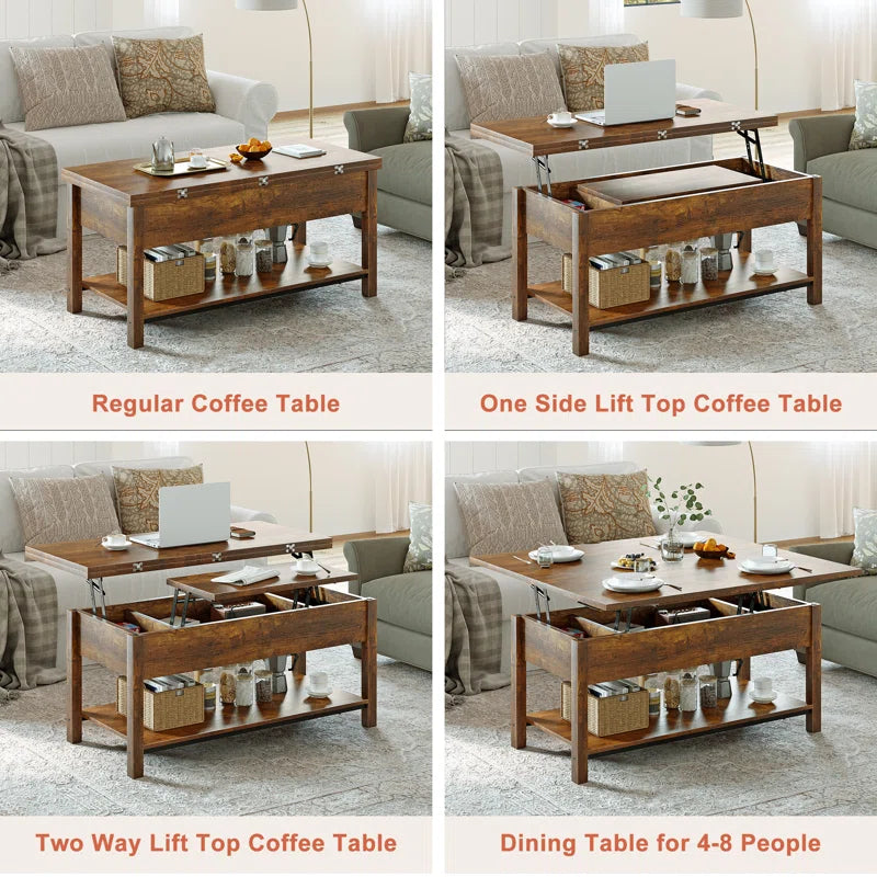 Torron 4-In-1 Multi-Fuction Torren Lift Top Coffee Table with Storage