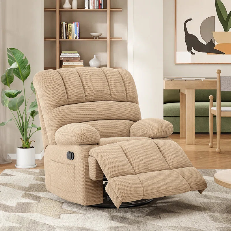 Heald 40.94"W Upholstered Swivel Rocker Recliner