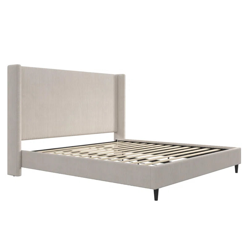 Birzer King Upholstered Wingback Bed