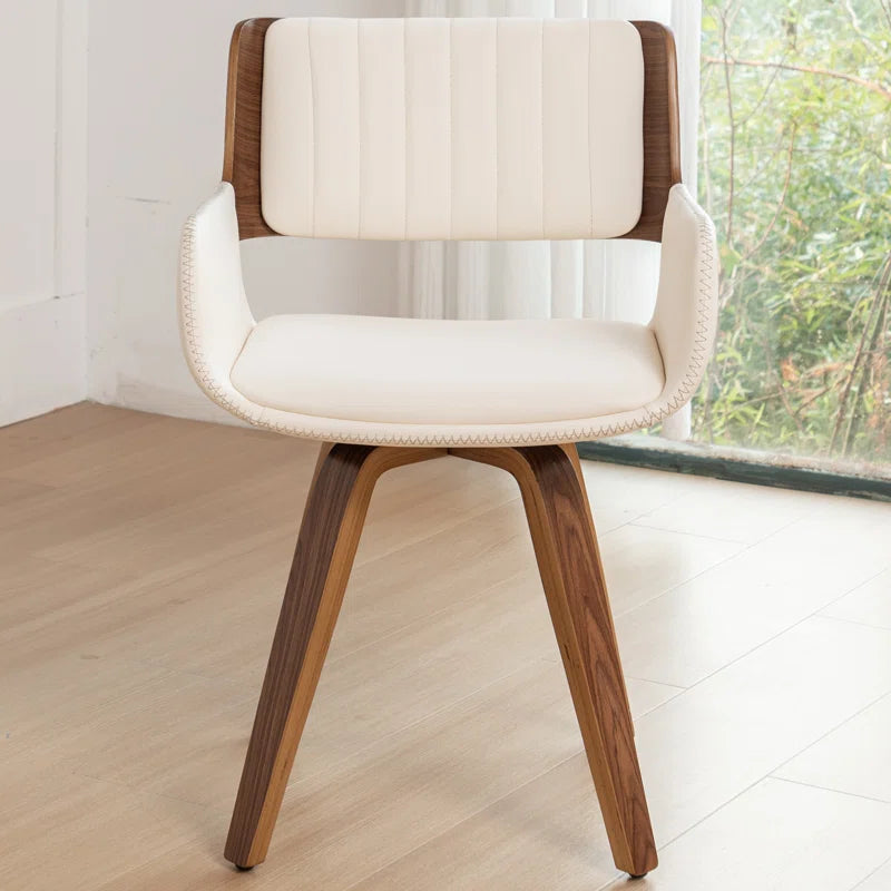 Faux Leather Upholstered Swivel Dining Armchair