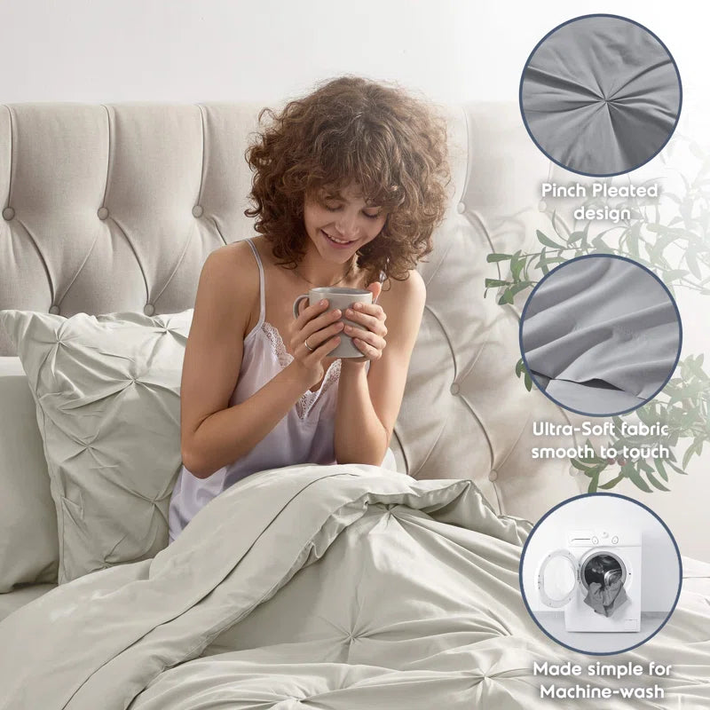 Bed-In-A-Bag Pleated Comforter Set with Bed Sheets