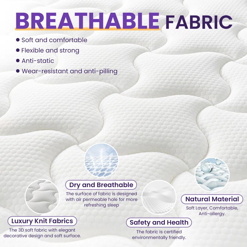 Langione Medium Firm Hybrid and Cooling Foam Mattress, Pressure Relief, and Motion Isolation, Certipur-Us, Mattress in a Box