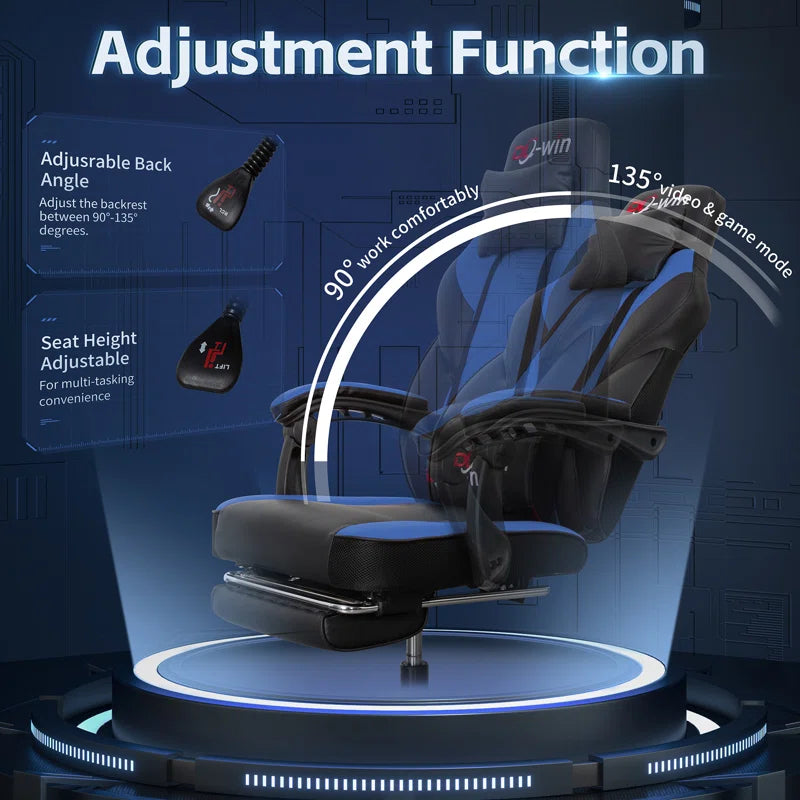 Adjustable Game Chair Swiveling PC & Racing with Footrest