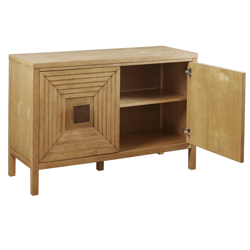 Paige 47.5" Geometric 2-Door Wood Storage Cabinet with Adjustable Shelves