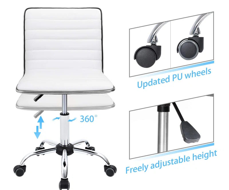 Kaycee Faux Leather Mid Back Swivel Computer Task Desk Chair