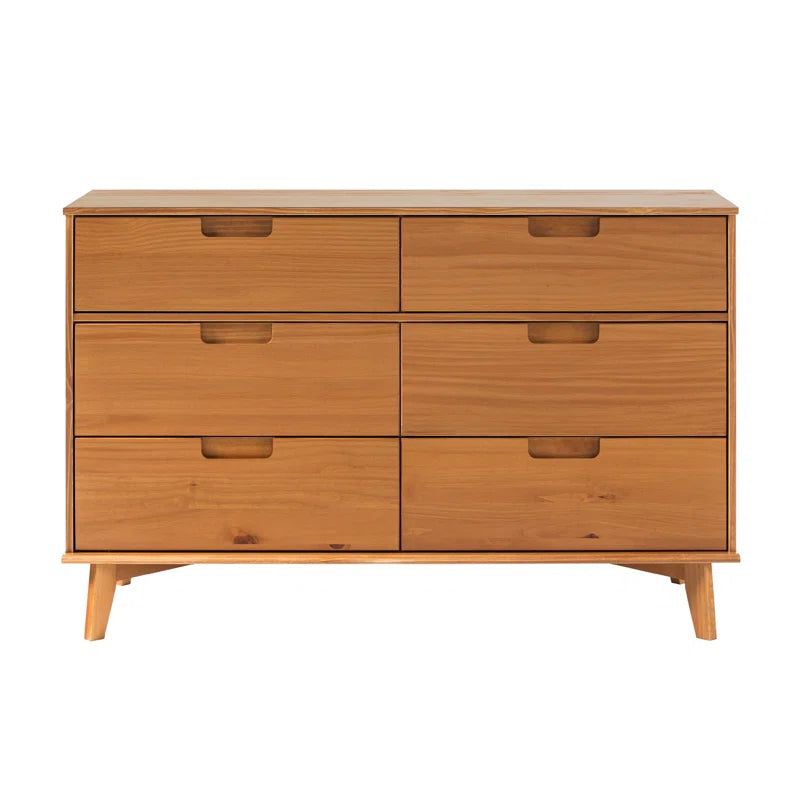 Yarber 6 Drawer Solid Wood Double Dresser