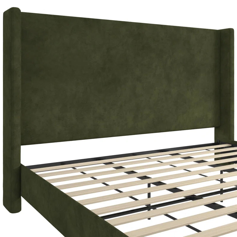 Birzer King Upholstered Wingback Bed