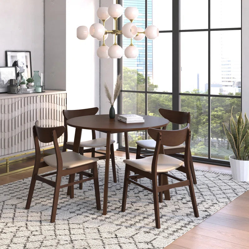 Aquin round Solid Wood Base Dining Table