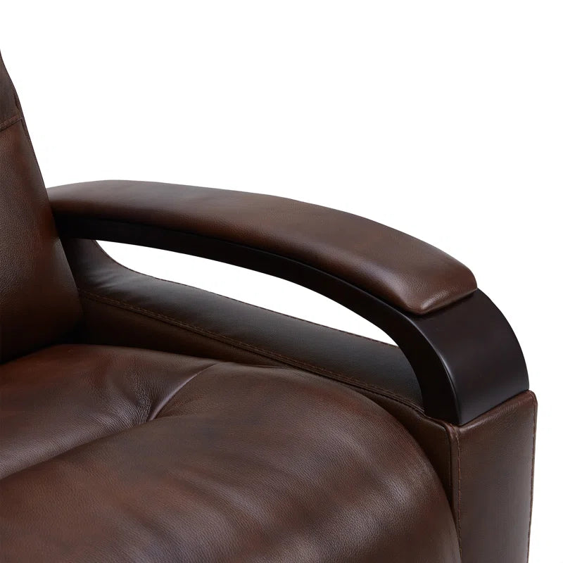 Elvina Genuine Leather Swivel Power Recliner