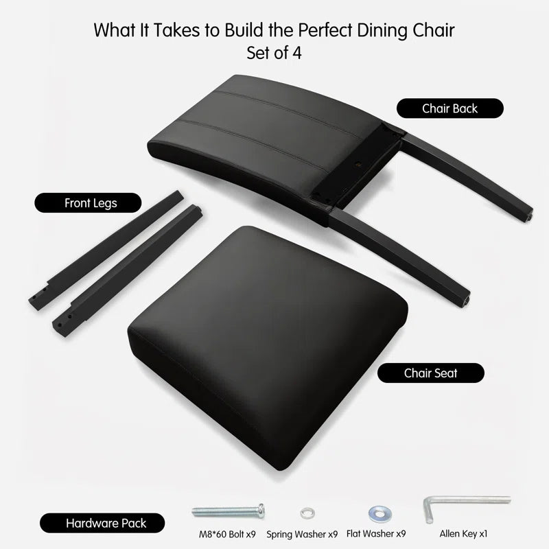Modern Faux Leather Waterproof Upholstered Dining Chair