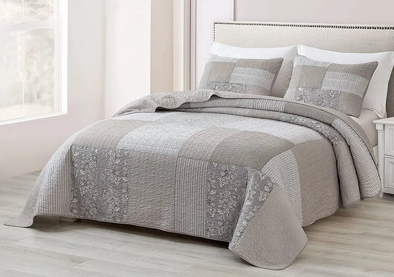 Quinn Cotton Patchwork Reversible Quilt Set