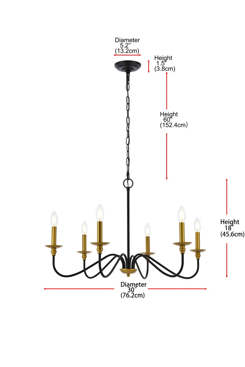 Ableton 6 - Light Dimmable Classic / Traditional Chandelier