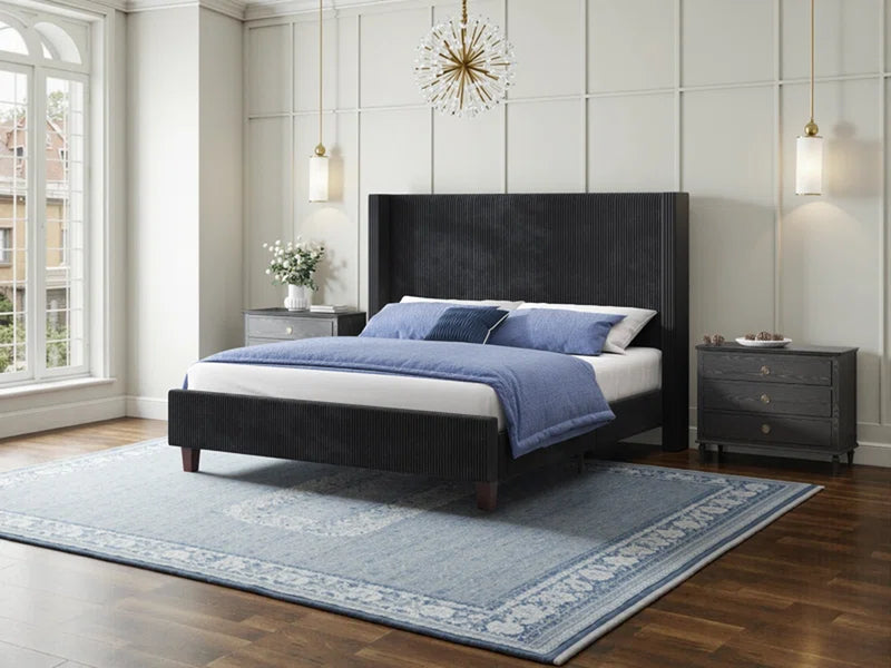 Wauseon Corduroy Upholstered Bed