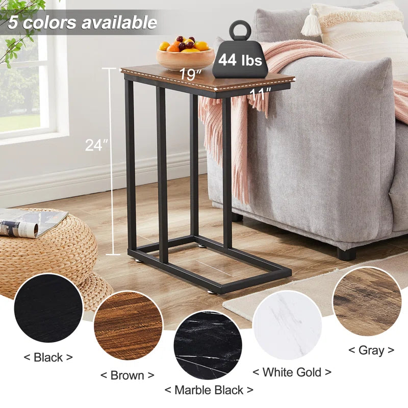 Auxter C Shaped End Table TV Tray Set